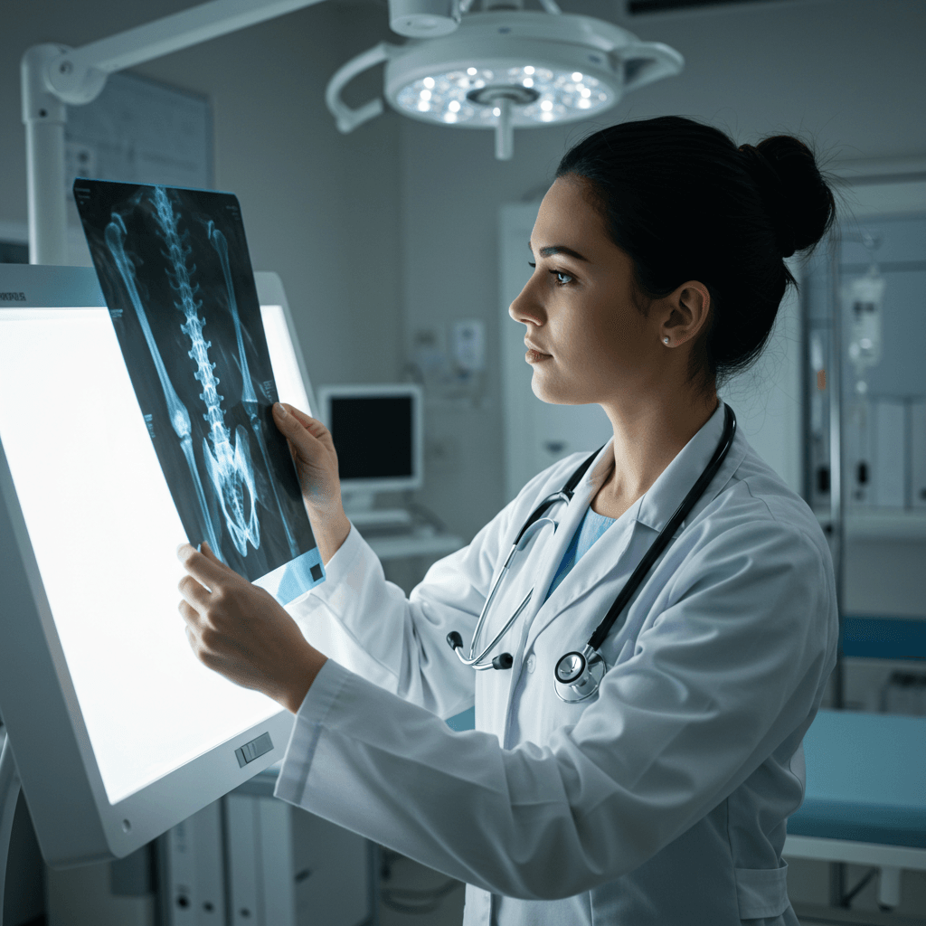 Doctor reviewing a medical scan