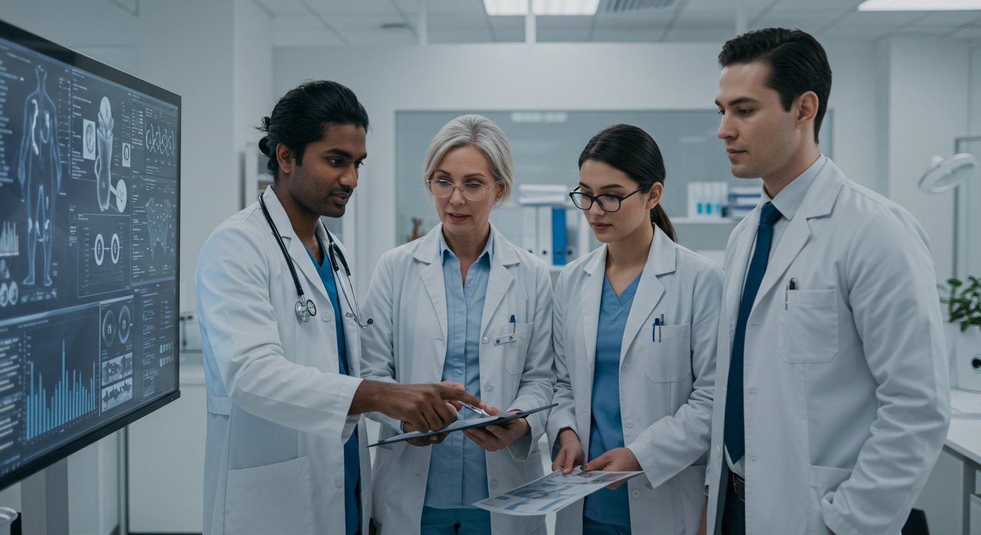 Platinum Health Assessment. Several Doctors overlooking a Scan