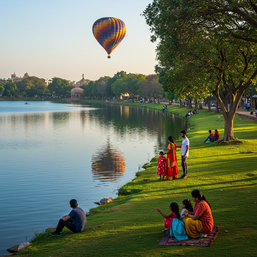 Kankaria Lake. The largest lake in Ahmedabad in the Indian state of Gujarat.