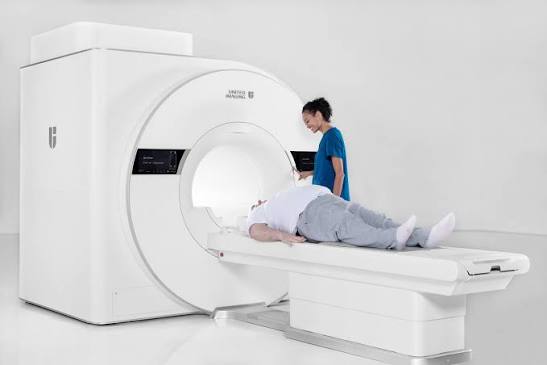 Wide bore MRI scanner used to show how an MRI differs from a CT scan