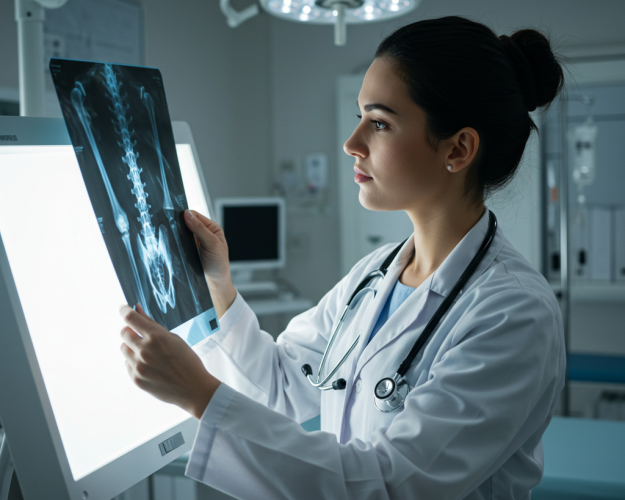 Doctor reviewing a medical scan